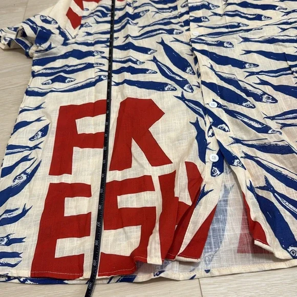 Fresh Vibes Blue and Red Graphic Men's Shirt - Picture 3 of 5